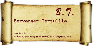 Bervanger Tertullia névjegykártya